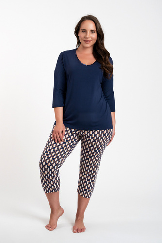 Milda Dámské pyžamo 3/4 rukávy, 3/4 kalhoty Italská móda