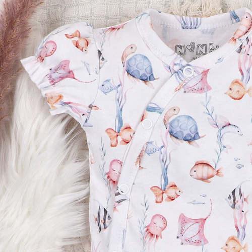 ABN-5473 Underwater World Nini obálkové body - organická bavlna, krátký rukáv