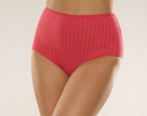 018 Sara De lafense kalhotky s vysokým pasem - malinové puntíky