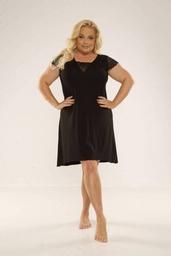 340 Noční košile Fanny Plus Size Forex - černá