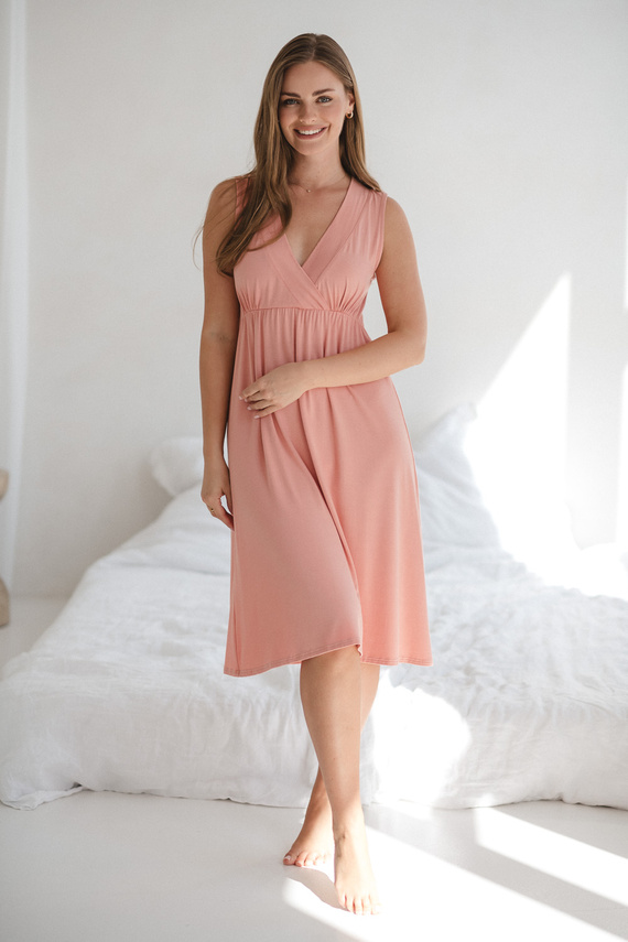 Star Light Těhotenská a kojící noční košile herbal rose Milk&Love- bambusová viskóza | Pohodlí a ženskost