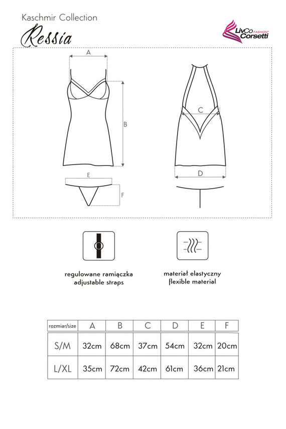 Ressia LC 90593 Set, košilka a tanga LivCo Corsetti Fashion