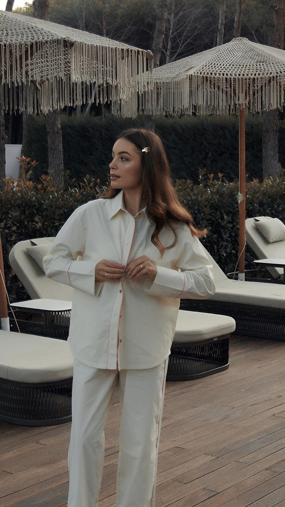 Dámské pyžamo Sensis Raven limetkové – bavlněná košile a dlouhé kalhoty