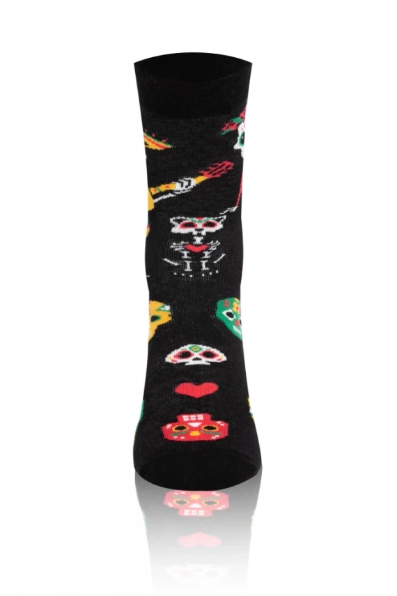 S134D Muerto Dlouhé ponožky Italian Fashion - černé