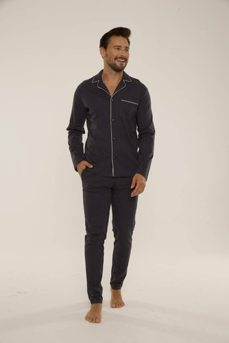 729 Norberto Pánské pyžamo De Lafense - grafitové