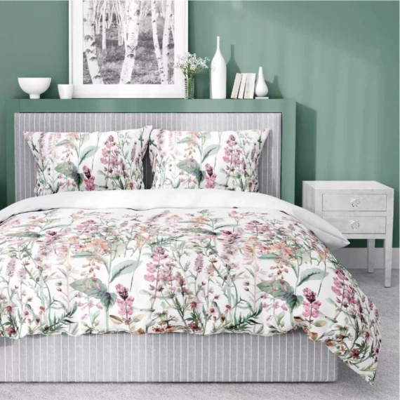 5485 A Detexpol Saténové příběhy bílo-růžové povlečení | 100% bavlna, saténová vazba, zip, dárkové balení