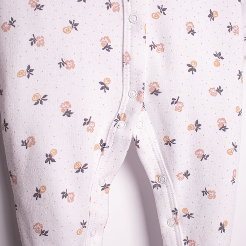 220031 Kojenecký overal Nicol 100% bavlna květiny s ťapkami