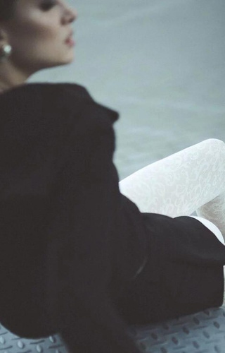 1235 Perse punčocháče Gabriella ecru- ornament 60 den, 3D technologie