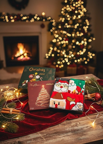 Sada ponožek Merry Christmas M898 Wik Unisex - 4 páry vánočních ponožek v krabici