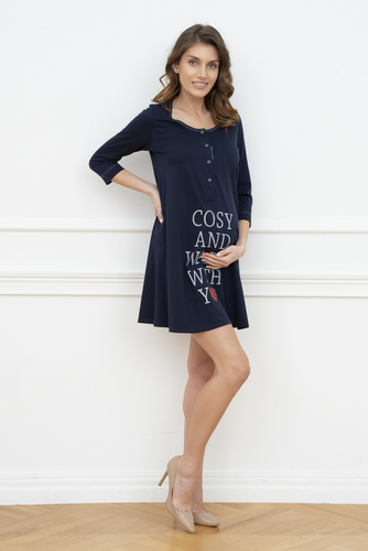 Těhotenská a kojící košile Balm. 3/4 rukáv Italia Fashion - tmavě modrá