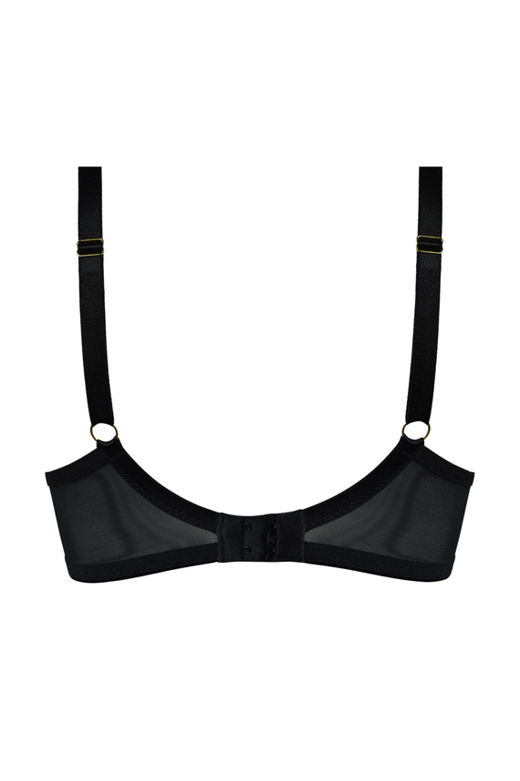 19252 Mediolano Spider Soft Bra - smyslná, černá krajka | ozdobné proužky tvořící pavučinu | ideální pro velké poprsí