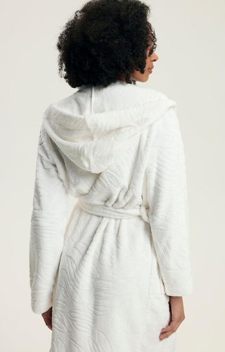 43612 Daryl Dámský župan Henderson krémový - s kapucí, reliéfní vzor