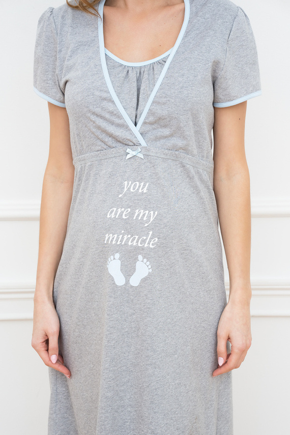 Carlina Těhotenská a kojící košilka Italian Fashion - melange/blue