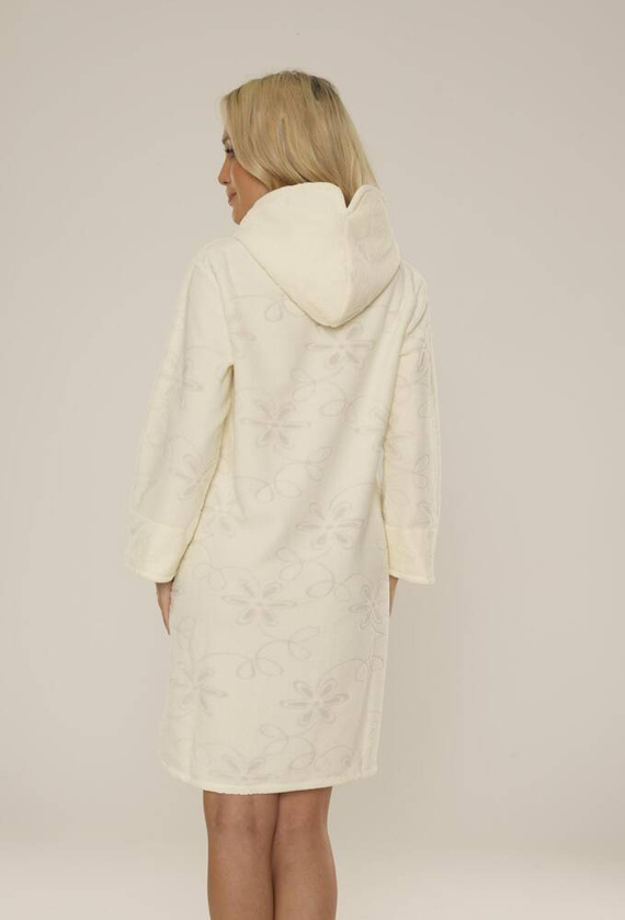 409 Žakárový krátký dámský župan De Lafense- ecru