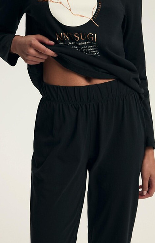 43727 Dairoku Henderson dámské pyžamo černé - bavlna, délka. rukávy a kalhoty