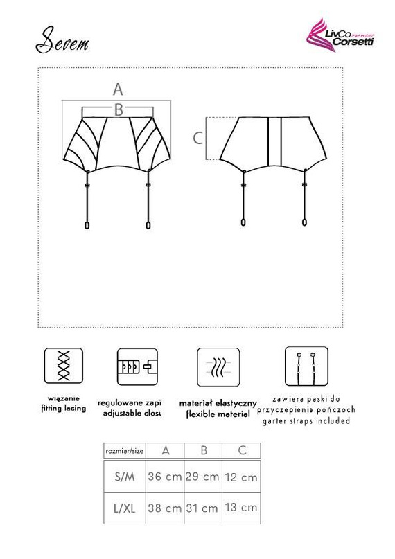 Sevem LC 90277-1 LivCo Corsetti Módní podvazkový pás
