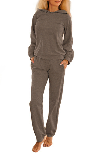 Brav dámské tepláky Mirale | Pohodlný bavlněný komplet | Polská výroba - šedá