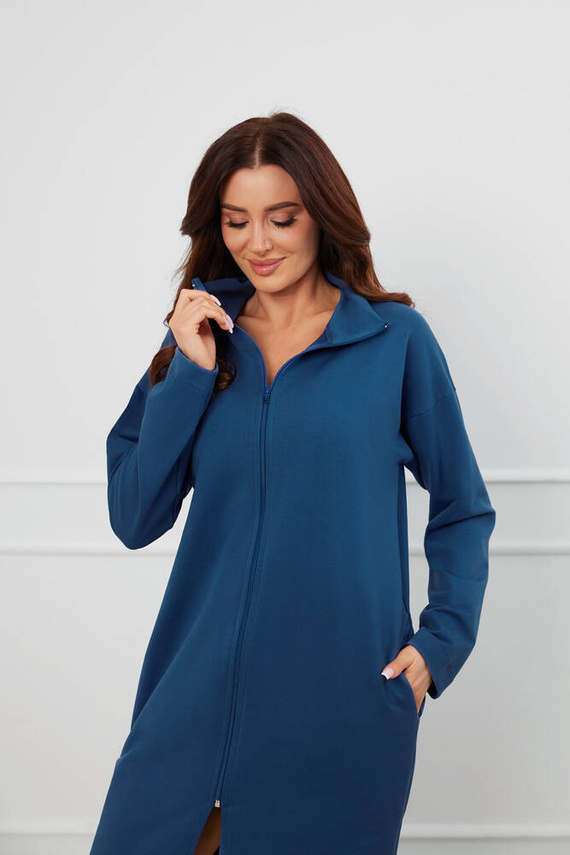 Grafi Dámský župan na zip Italian Fashion - denim