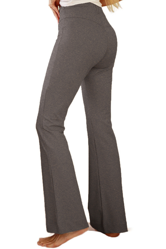 Cara - dámské bavlněné kalhoty s rozšířenými nohavicemi, 95% bavlna 5% elastan | Polská značka Mirale - šedá