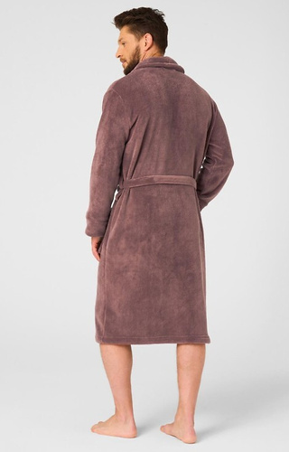 MGL 255 B25 Pánský hnědý župan - klasický, měkký, zavazuje se v pase