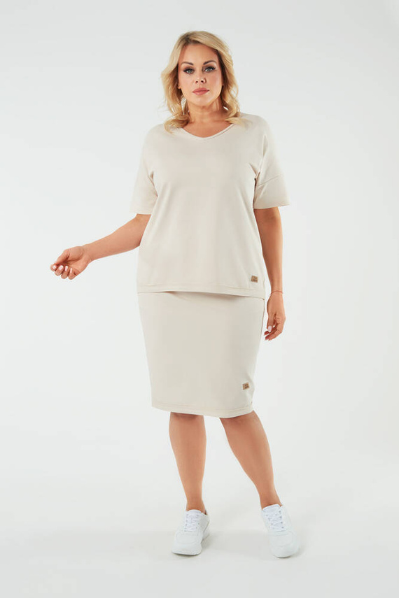 Halenka Madri s krátkými rukávy Italian Fashion - béžová