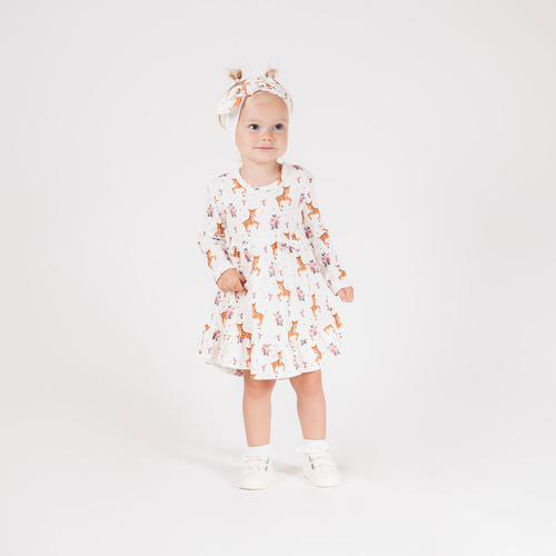 216166 Lala - Dívčí šaty Nicol, bavlna, dlouhý rukáv, jelenicová kůže