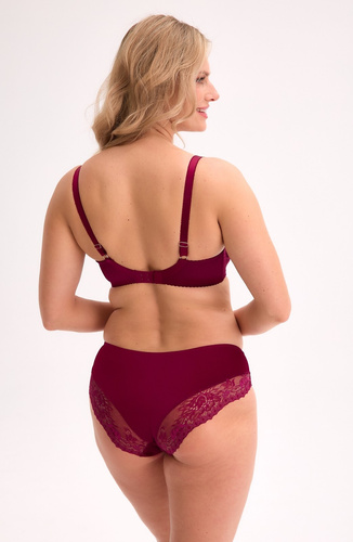Gaia Jovana BS 1313 bordó poloměkká podprsenka, krajková, s kosticemi, design SS3