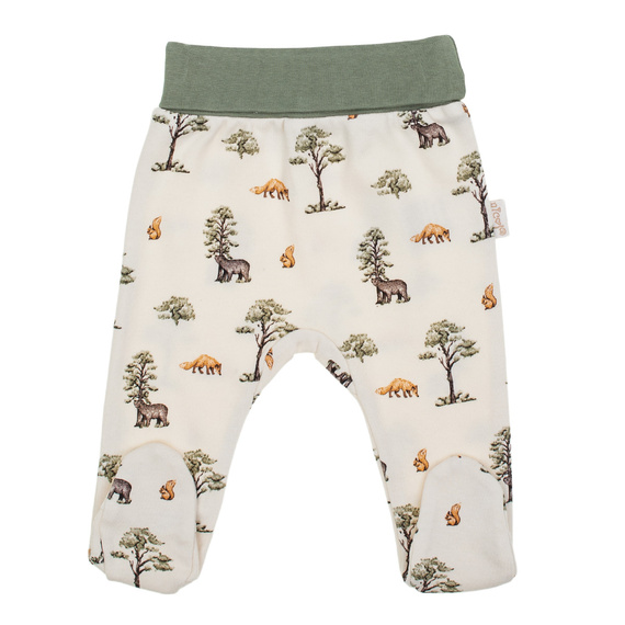 218009 Bavlněný polospánek Nicol s medvídkem Yogi - lesní vzor