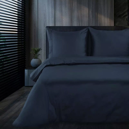 1F Elegantní saténové povlečení Eva Minge Eurofirany navy blue | makrosatin 100% bavlna