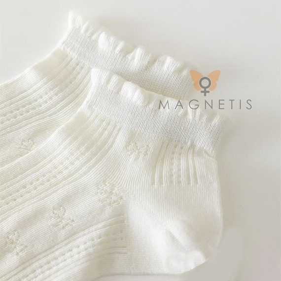 Dámské bavlněné ťapky Magnetis CC-251102 ecru s jemným vzorem