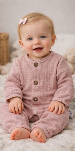 Prostě mušelínové pyžamo 02235BSR Makoma rose - lehké, prodyšné, 100% bavlna