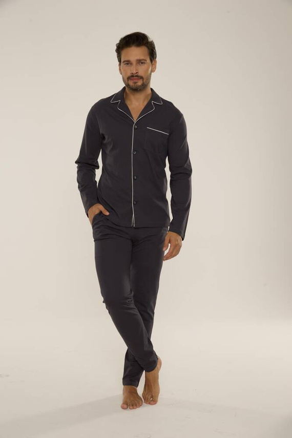 729 Norberto Pánské pyžamo De Lafense - grafitové