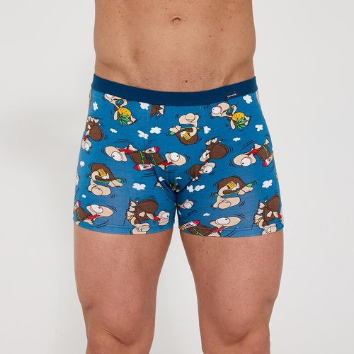 Cornette Tattoo 280/258 Chillout 2 – pánské modré bavlněné boxerky