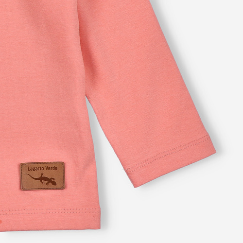 KAR-3001 Dívčí halenka s dlouhým rukávem Lagarto Verde lososová - stylová, bavlna, polská výroba