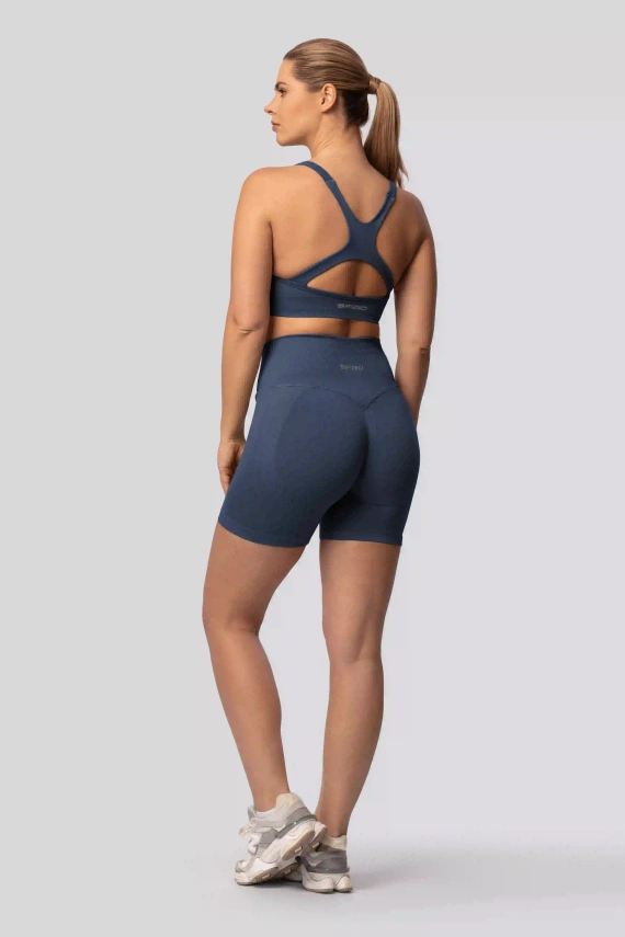 Spaio PUSH-UP PRO modelující bezešvé šortky fitness vysoký pas navy blue
