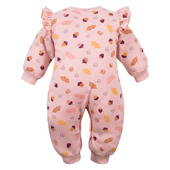 Fluffy Tails Eevi dětský župan růžový - bavlněný, bez nožiček, s patentkami