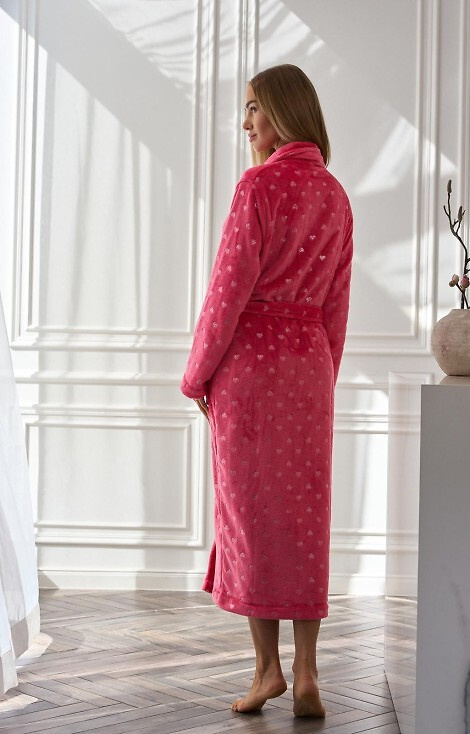 2552 Cora Dámský dlouhý župan L&L malinová - elegance a pohodlí v jednom