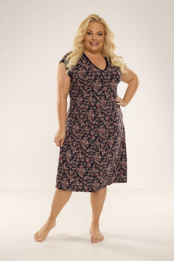 466/472 Mia Plus Size Noční košile Forex - tmavě modrá