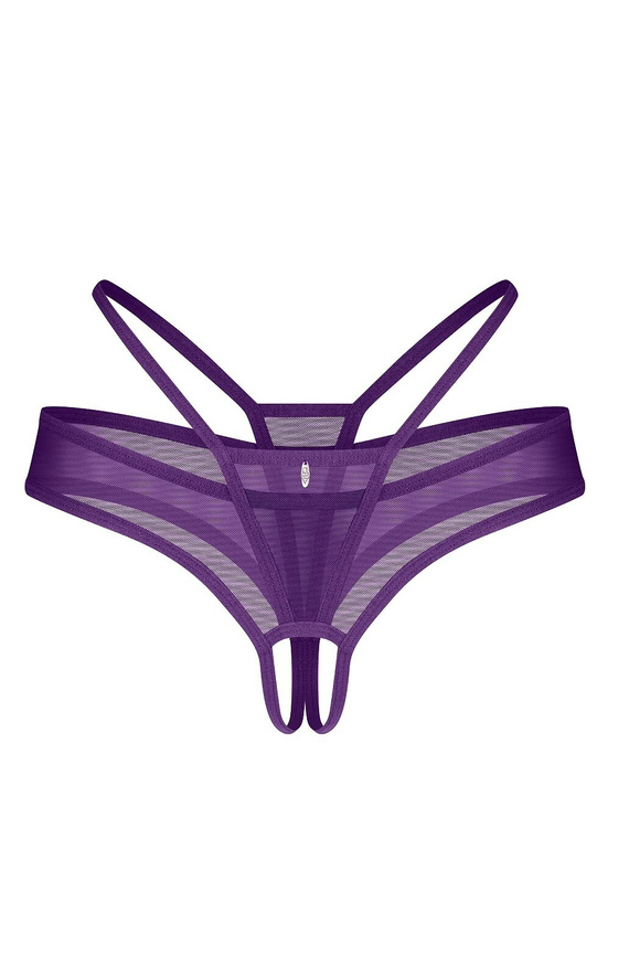 Vibres Crotchless Thong Obsessive purple - otevřený rozkrok, jemná síťovina