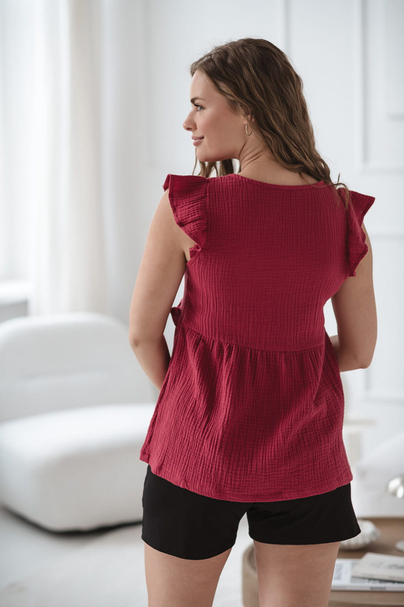 Milky Butterfly Těhotenská a kojící halenka - pohodlí a styl Milk&Love malinová