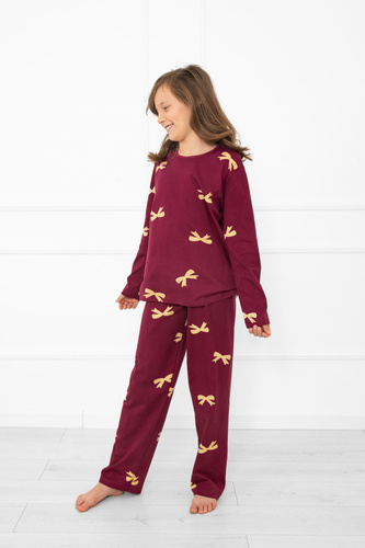 Dívčí pyžamo Kwadro Italian Fashion - bavlna, dlouhý rukáv, mašle