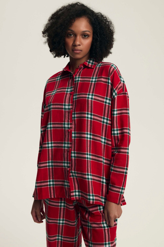 43716 Dalisa Dámské pyžamo Henderson - flanelová kostka, teplá 100% bavlna