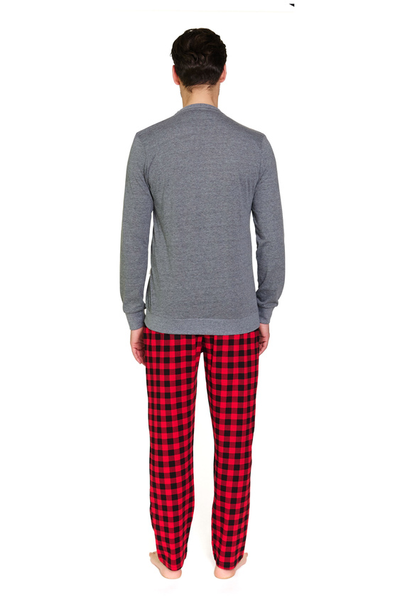 7344 Pánské tmavě šedé pyžamo Doctor Nap - 100% bavlna