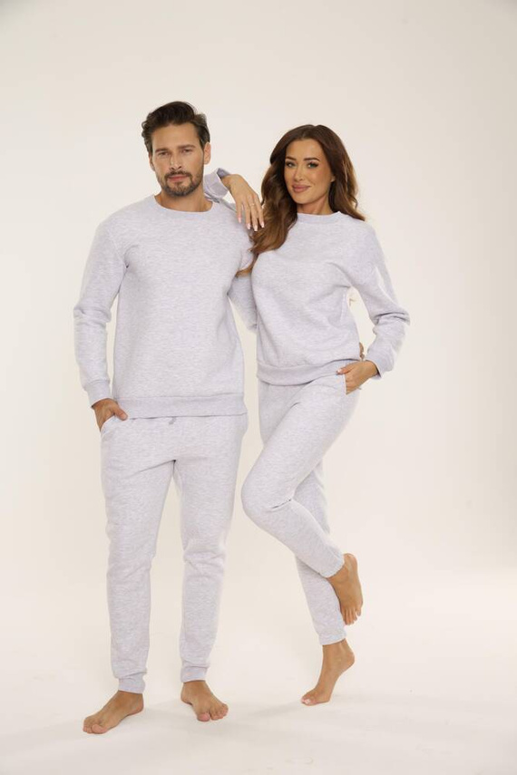 813 Indigo Pánská tepláková souprava De Lafense - světlý melír