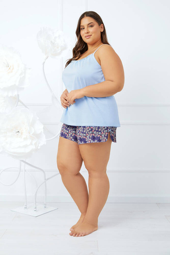 Gonesa Dámské pyžamo slim-strap, šortky Italian Fashion - modrá/print