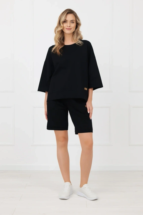 Dámské bavlněné šortky Kaori Italian Fashion s kapsami černé