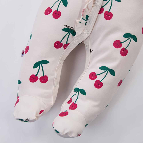 Kojenecký overal Eevi Cherry s ťapkami bavlna měkký