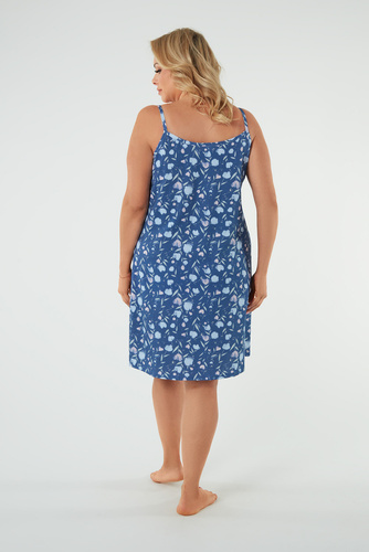 Noční košile Tulipán, úzká ramínka Italská móda - potisk