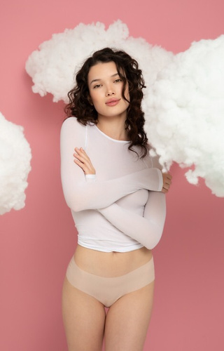 Mousse Classic Julimex- béžová - dámské bezešvé kalhotky, ultralehké, neviditelné pod oblečením