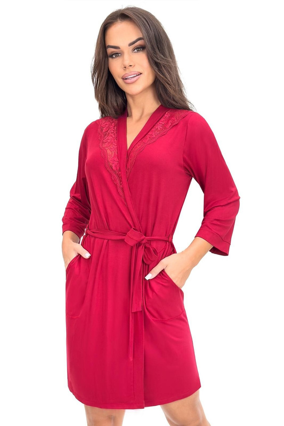Dámský župan Sonia Donna s krajkou | viskóza | rukáv 7/8 | zavazování